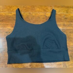Aerie Black Ribbed Sports Bra